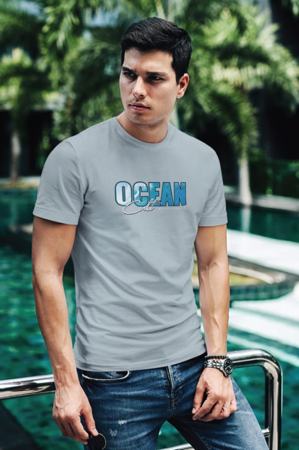 Ocean Cult Clothing Ocean Wave Logo Tee, Stone Blue