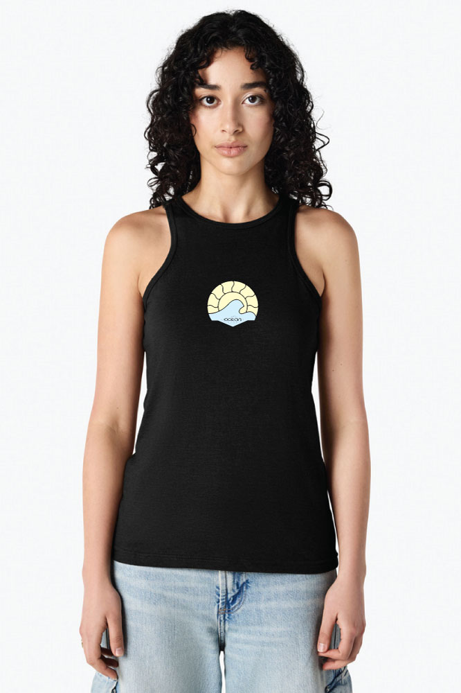 Women’s Ocean Cult Sun Wave Racerback Tank Top Front