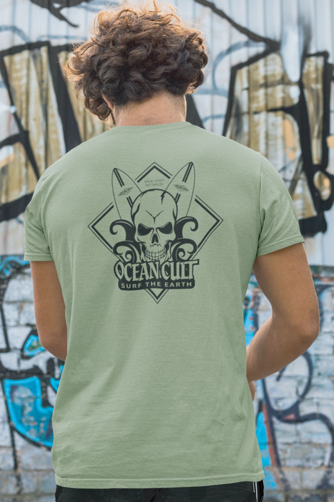 Ocean Cult, Surf The Earth T-Shirt, Sage Colour