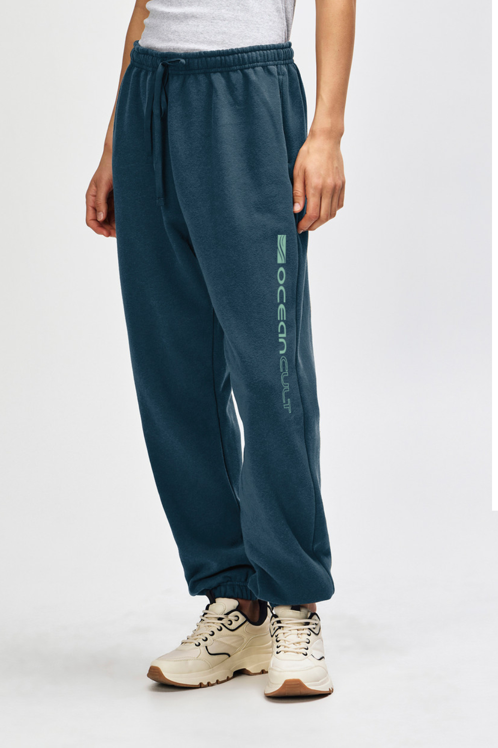 vertical logo sea blue track pants Australia