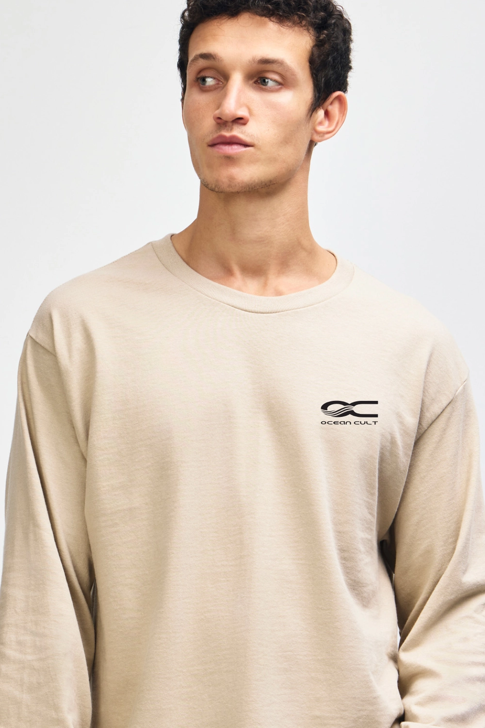 OC Logo Men's Sand Long Sleeve Tee - Image 3