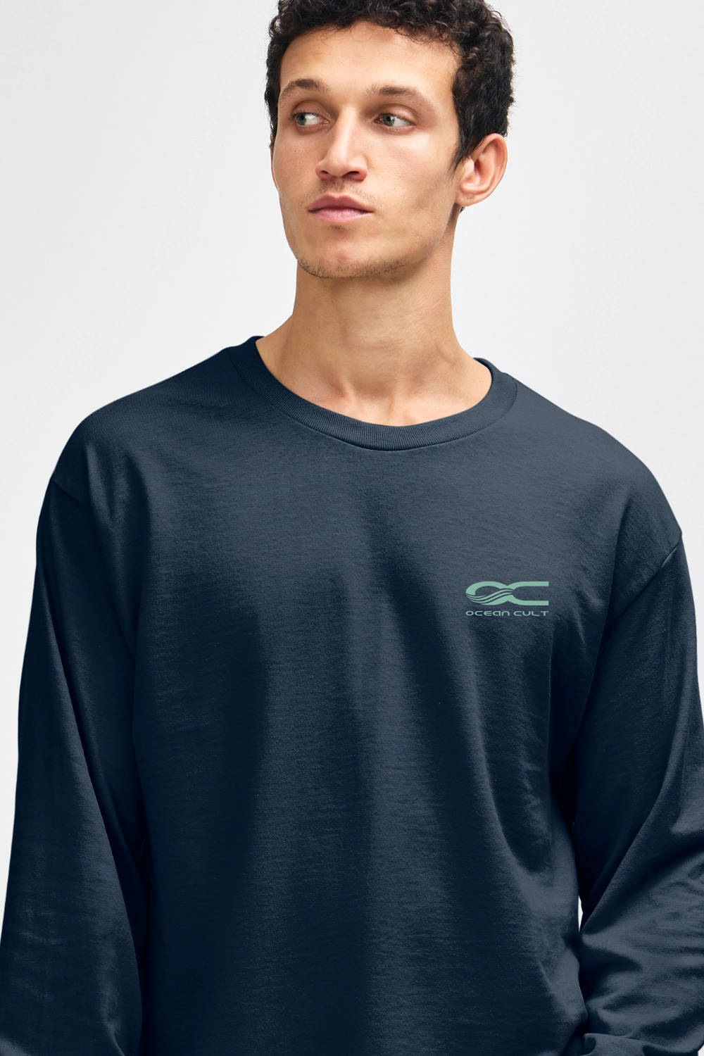 OC Logo Men's Navy Long Sleeve Tee - Image 3