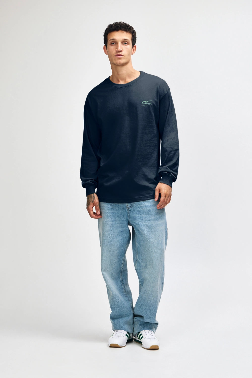 OC Logo Men's Navy Long Sleeve Tee - Image 4